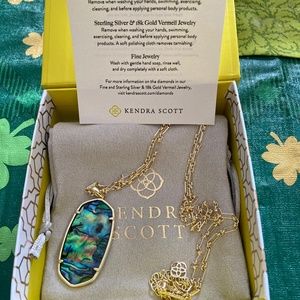 Kendra Scott Faceted Gold Long Pendant Necklace in Abalone